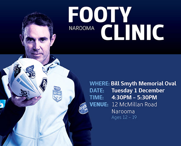 Footy Clinic in Narooma Tuesday 1 December